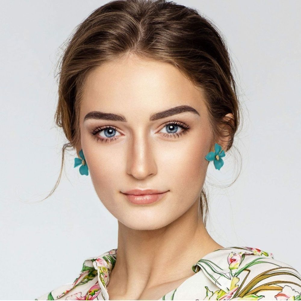 💫🌸 Delicate BoHo Flower Stud White Pink Red Green  Earrings 🌼💫